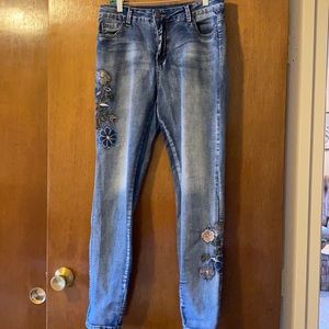 Floral Embroidered Jeans